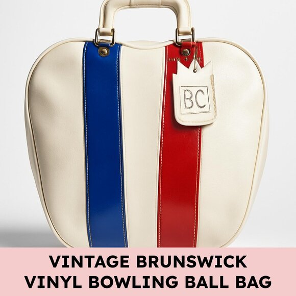 Brunswick Other - Vintage Brunswick Vinyl Bowling Ball Bag Red White Blue Retro Sports Americana